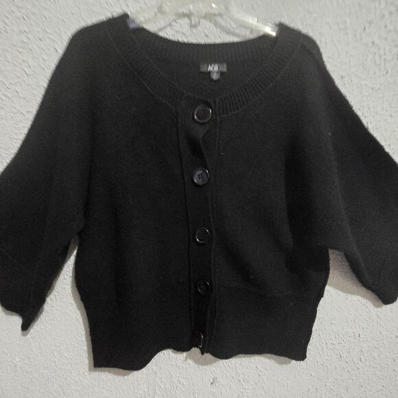 AGB Womens Black gorpcore Button-Front Cardigan Sweater XL - Picture 2 of 6